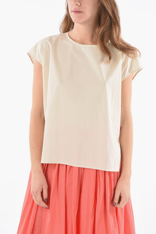 Short Sleeve Popeline Cotton Blouse