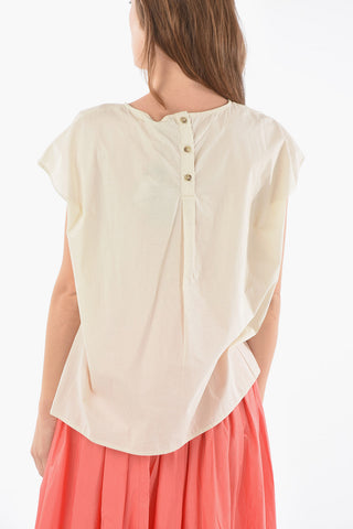 Short Sleeve Popeline Cotton Blouse