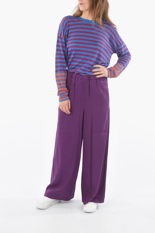 High-Waist Twill FLUID Palazzo Pants