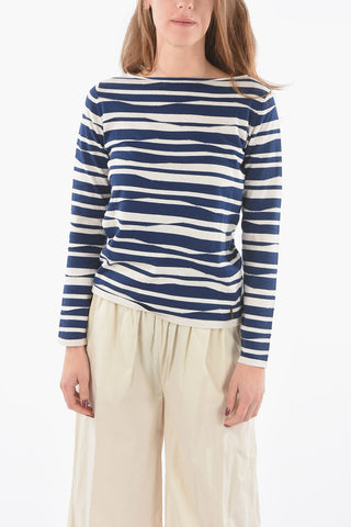 Striped Boat-Neck Sweater
