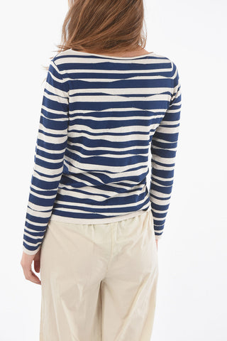 Striped Boat-Neck Sweater
