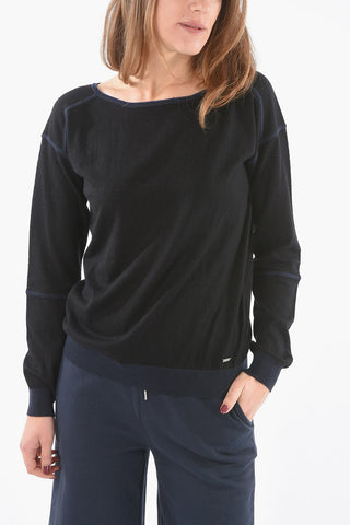 Contrasting Edge Cotton Blend LUXURY Sweater