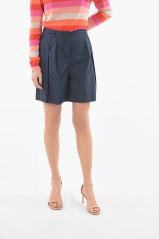 Cotton Popeline 2 Pleated Shorts