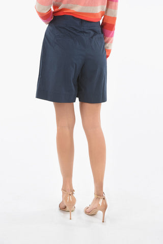 Cotton Popeline 2 Pleated Shorts