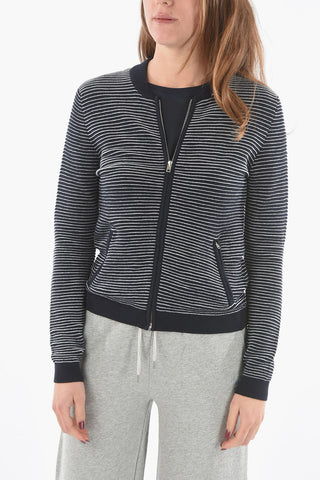 PENN-RICH Awining Striped  F-OTTOMAN Sweater with Zip Closure