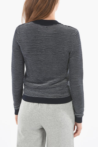 PENN-RICH Awining Striped  F-OTTOMAN Sweater with Zip Closure