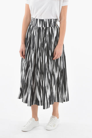 Gonna Svasata in Popeline di Cotone con Elastico in Vita