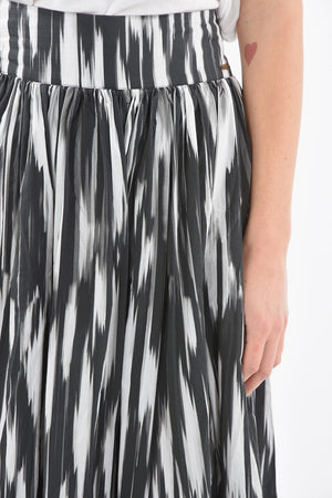 Gonna Svasata in Popeline di Cotone con Elastico in Vita