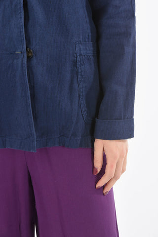 Flax and Cotton Center Vent 2-Button Blazer