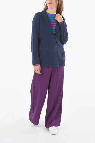 Flax and Cotton Center Vent 2-Button Blazer