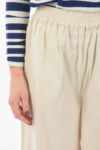 Drawstring Waist Popeline Cotton Pants