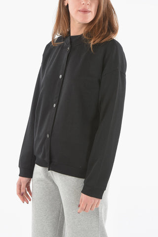 Logoed and Snap Buttons Lightweight Bomber