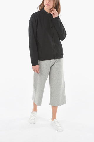 Logoed and Snap Buttons Lightweight Bomber