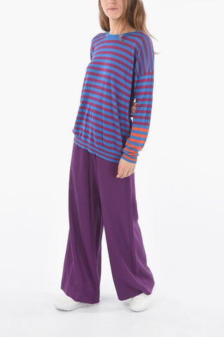 Awining Striped Linen Lightweight Crew-Neck Sweater