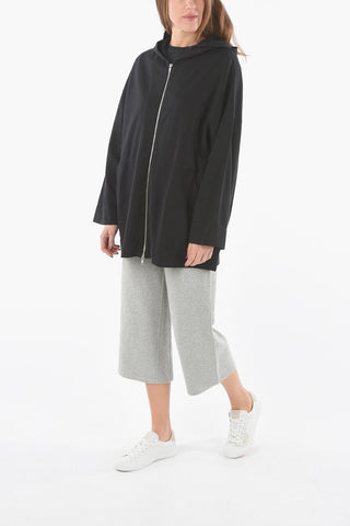 Cotton Solid Color Maxi Hoodie