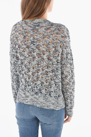 V-Neck Perforated Sweater
