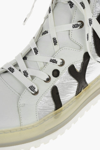 Metallic Leather WOOLF FIAMMA High top Sneakers with Track Sole