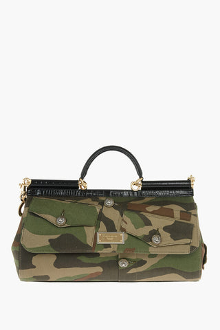 PATCH TESSUTI Camouflage Patterned SICILY Handbag