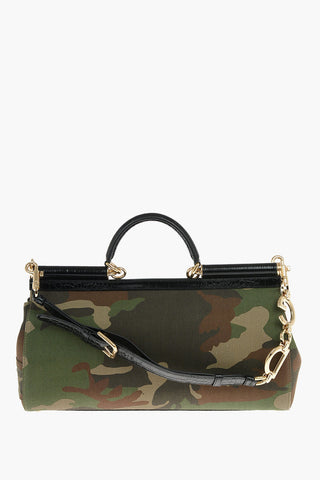 PATCH TESSUTI Camouflage Patterned SICILY Handbag
