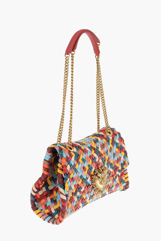Woven Leather LARGE DEVOTION Shoulder Bag