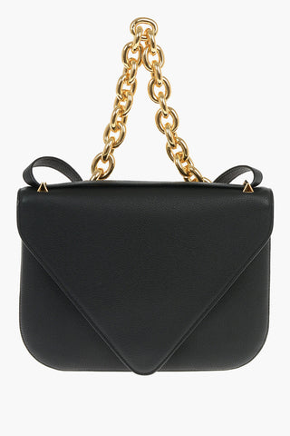 Leather MOUNT Handbag with Chain and Shoulder Strap