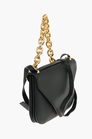 Leather MOUNT Handbag with Chain and Shoulder Strap