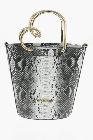LOVE Python Printed Eco-leather Bucket Bag