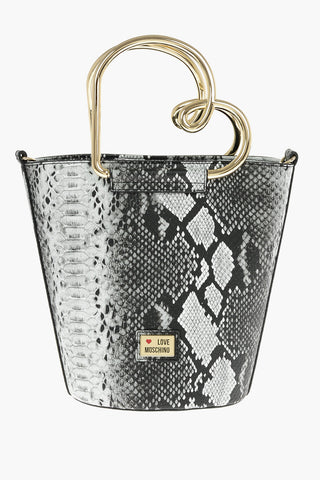 LOVE Python Printed Eco-leather Bucket Bag