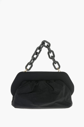BIOSNYLON Removable Shoulder Strap Padded Handbag with Chain Handle
