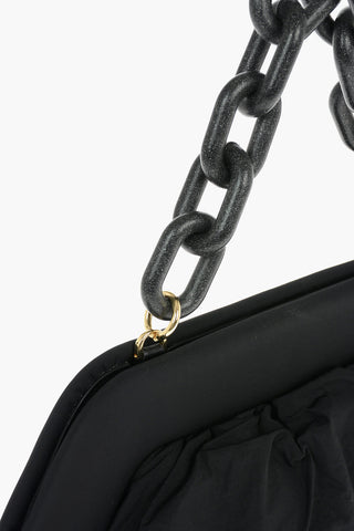 BIOSNYLON Removable Shoulder Strap Padded Handbag with Chain Handle