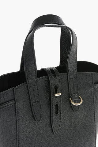Textured Leather Mini Tote Bag