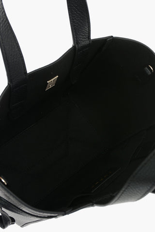 Textured Leather Mini Tote Bag