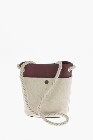 Borsa a Secchielo KEY in Lino e Pelle di Vitello