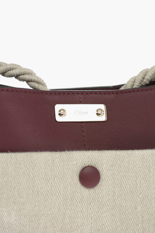 Linen and Calf Leather KEY Small Bucket Bag