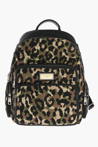Outer Pocket Animal Patterned Nylon Backpack