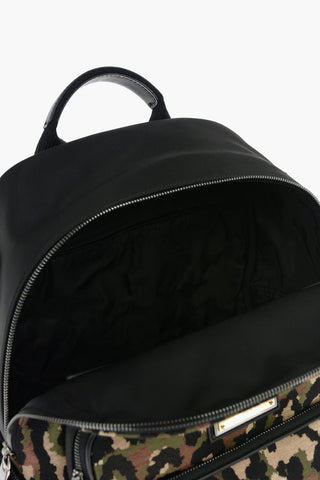 Outer Pocket Animal Patterned Nylon Backpack