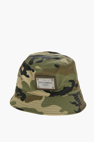 Camouflage Printed Nylon Bucket Hat