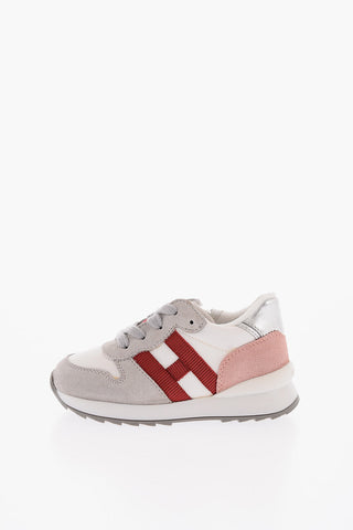Leather and Fabric Sneakers with Side Zip