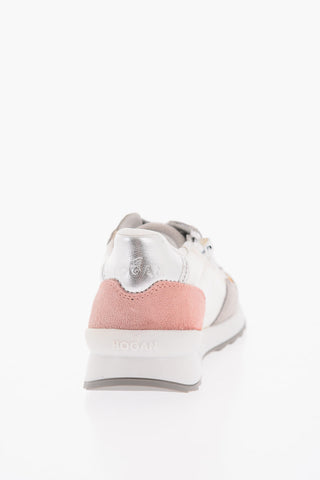 Leather and Fabric Sneakers with Side Zip