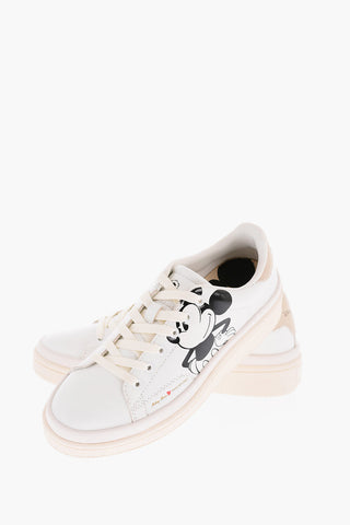 DISNEY Mickey Mouse Printed Leather Sneakers