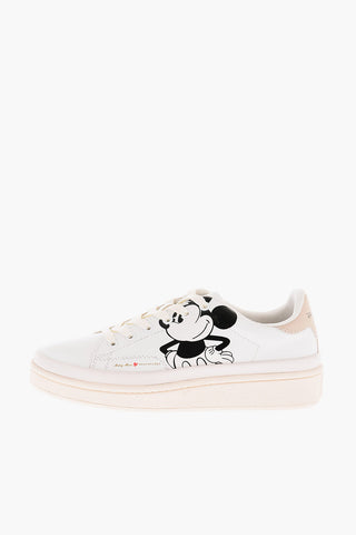 DISNEY Mickey Mouse Printed Leather Sneakers