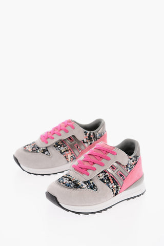 REBEL Sneakers with Touch Strap Closure and Lurex Details