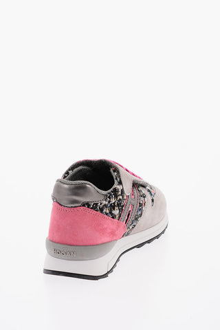 REBEL Sneakers with Touch Strap Closure and Lurex Details