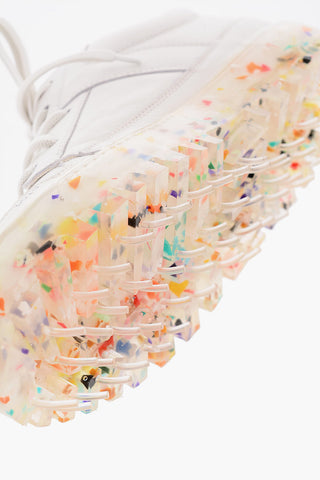 Leather Sneakers with Multicolor Sole