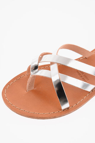 Sandali Lace-up in Pelle Metallizzata
