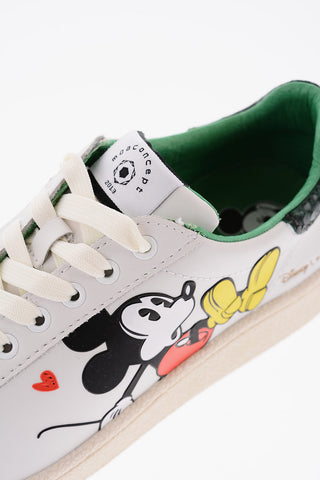DISNEY Sneakers Basse in Pelle con Topolino in Rilievo e Dettaglio Effetto Coccodrillo