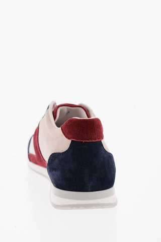 Suede Sneakers with Elastic Inserts