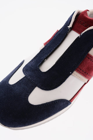 Suede Sneakers with Elastic Inserts