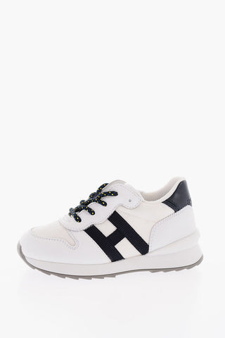 Sneakers Basse in Pelle con Lacci a Contrasto