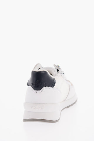 Sneakers Basse in Pelle con Lacci a Contrasto